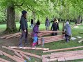 Familientag / Bau Blockhütte